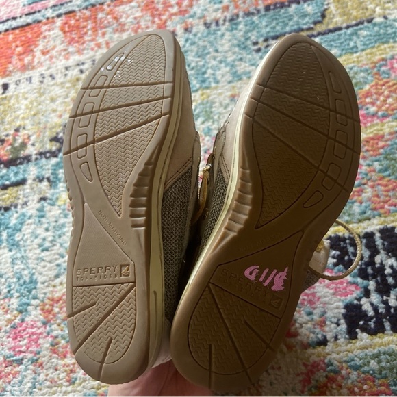 Sperry Top-Sider Hikerfish Lace-Up Leather Ankle Boots size 6.5 Tan Gold Shimmer - Picture 5 of 8